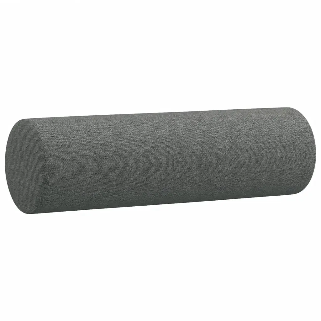 2 Piece Sofa Set Dark Grey Fabric Plywood and Metal Frame with Pillows