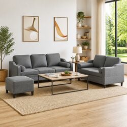 Compact 3 Piece Sofa Set: Elegant and Functional