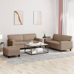 3 Piece Sofa Set with Faux Leather Finish