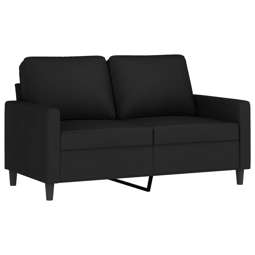 4 Piece Sofa Set Black Velvet Living Room Furniture Couch with Footstool