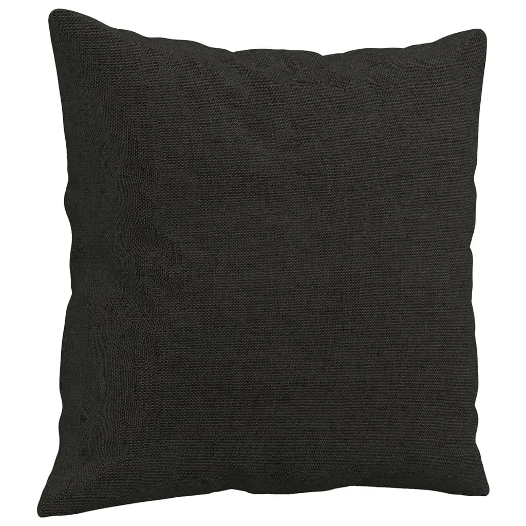4 Piece Sofa Set Black Fabric Couch with Throw Pillows Footstool Living Room