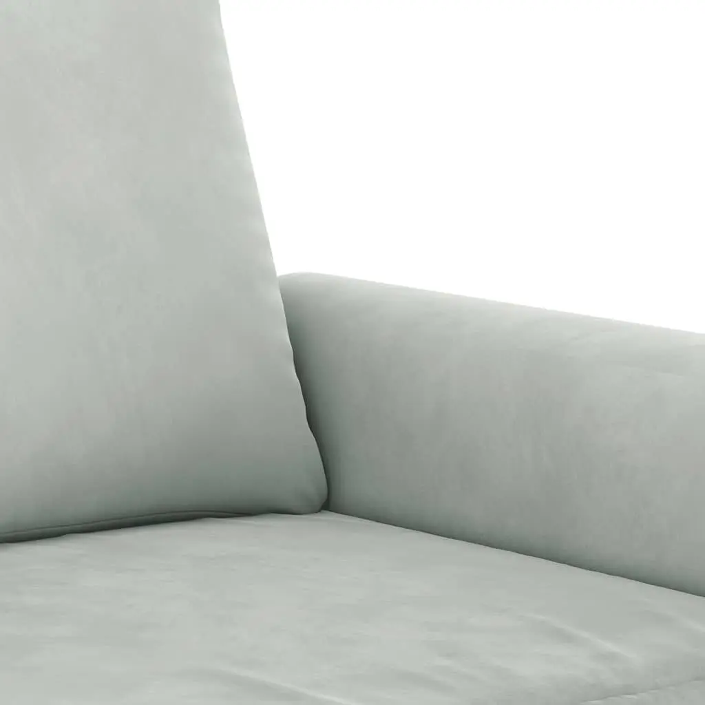 Grey Velvet Cushioned 3 Piece Sofa Set Living Room Lounge Suite Armchair Couch