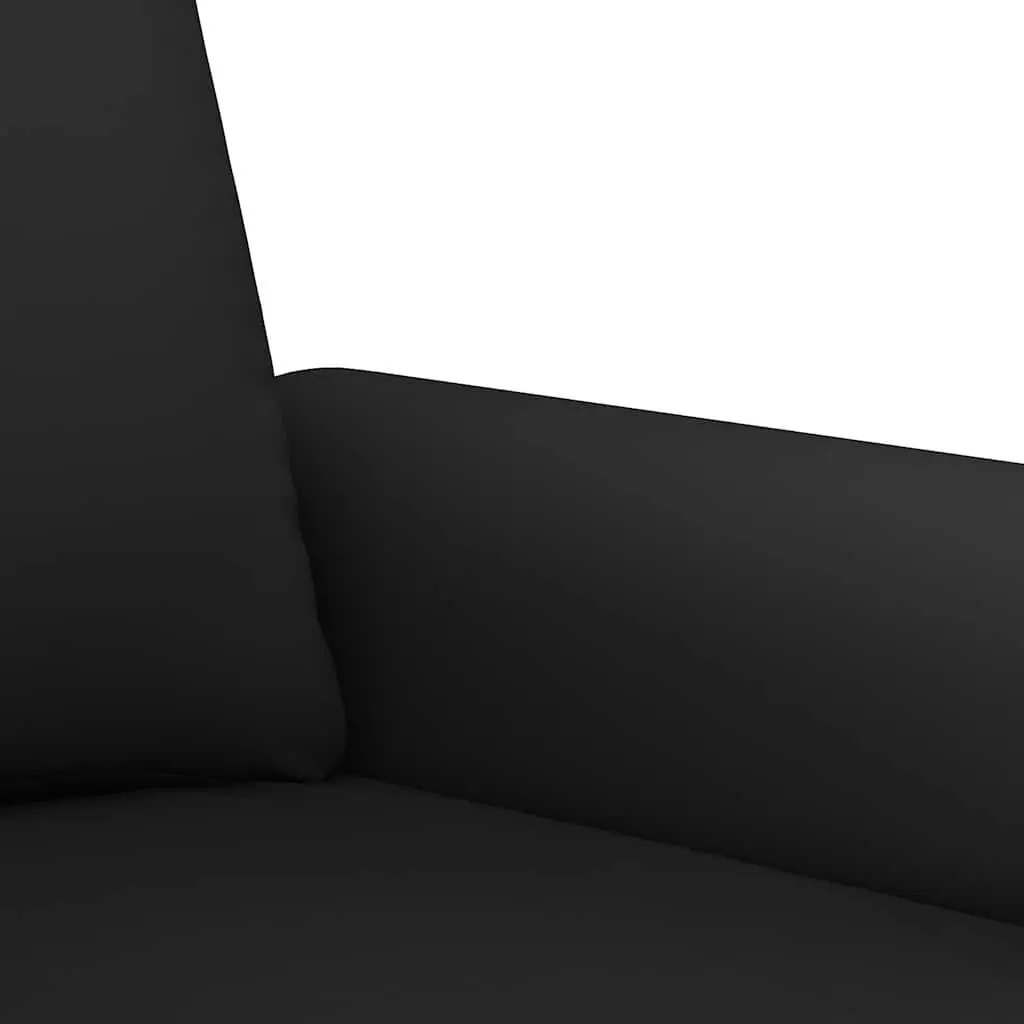 4 Piece Sofa Set Black Velvet Cushions Footstool Living Room Sectional