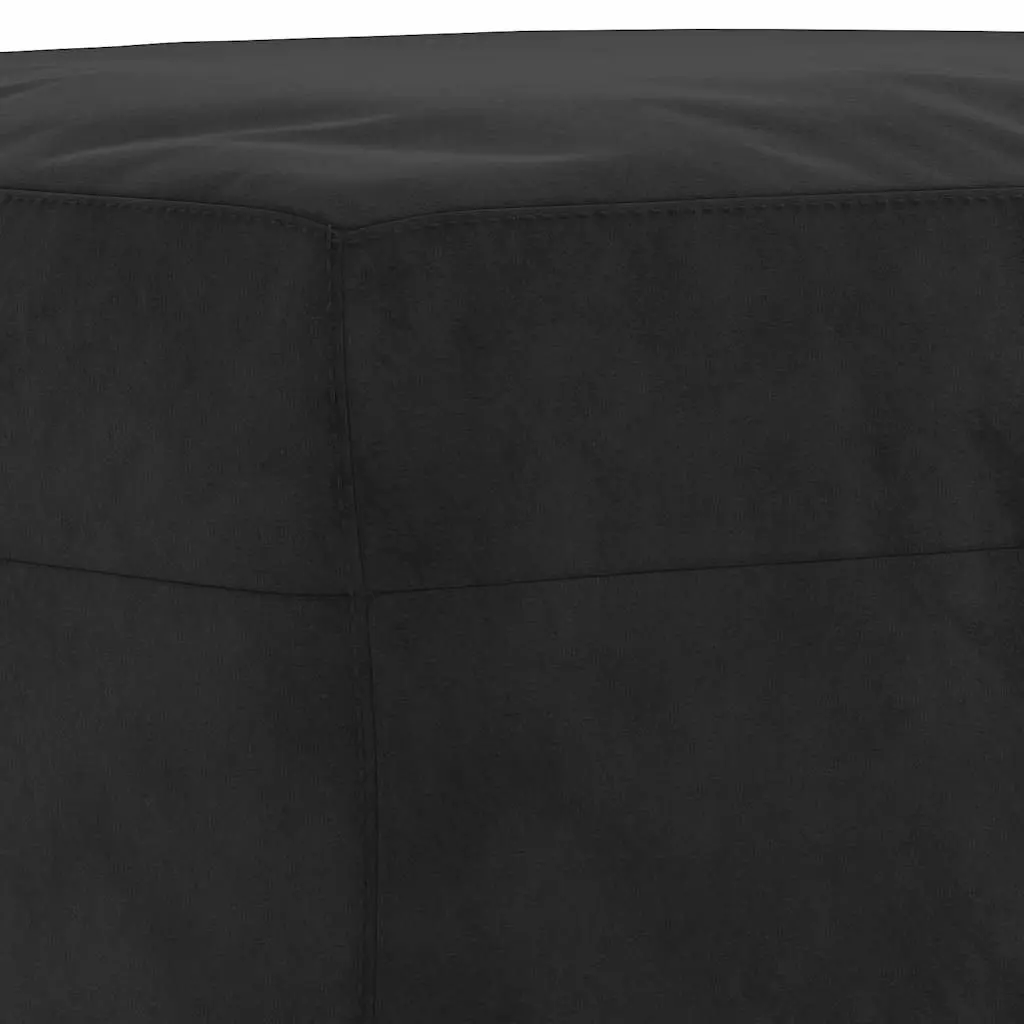4 Piece Sofa Set Black Velvet Cushions Footstool Living Room Sectional