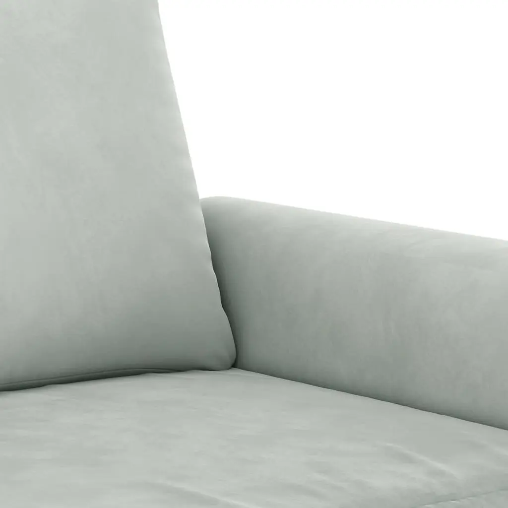 2 Piece Sofa Set Grey Velvet with Pillows Comfortable Sectional Living Room