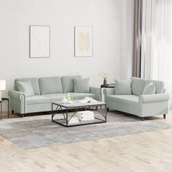 2-Piece Sofa Set in Grey