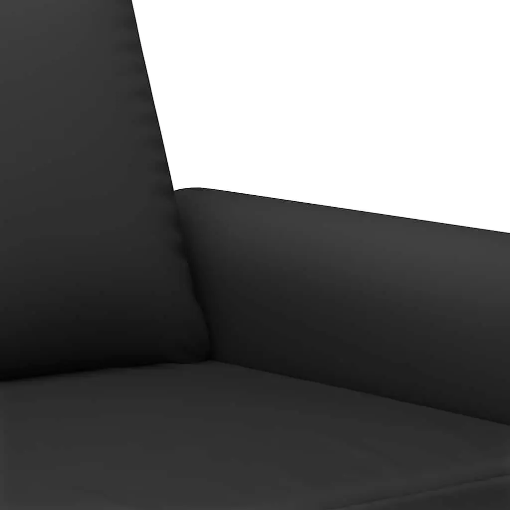 2 Piece Sofa Set with Pillows Black Velvet Living Room Furniture Couch