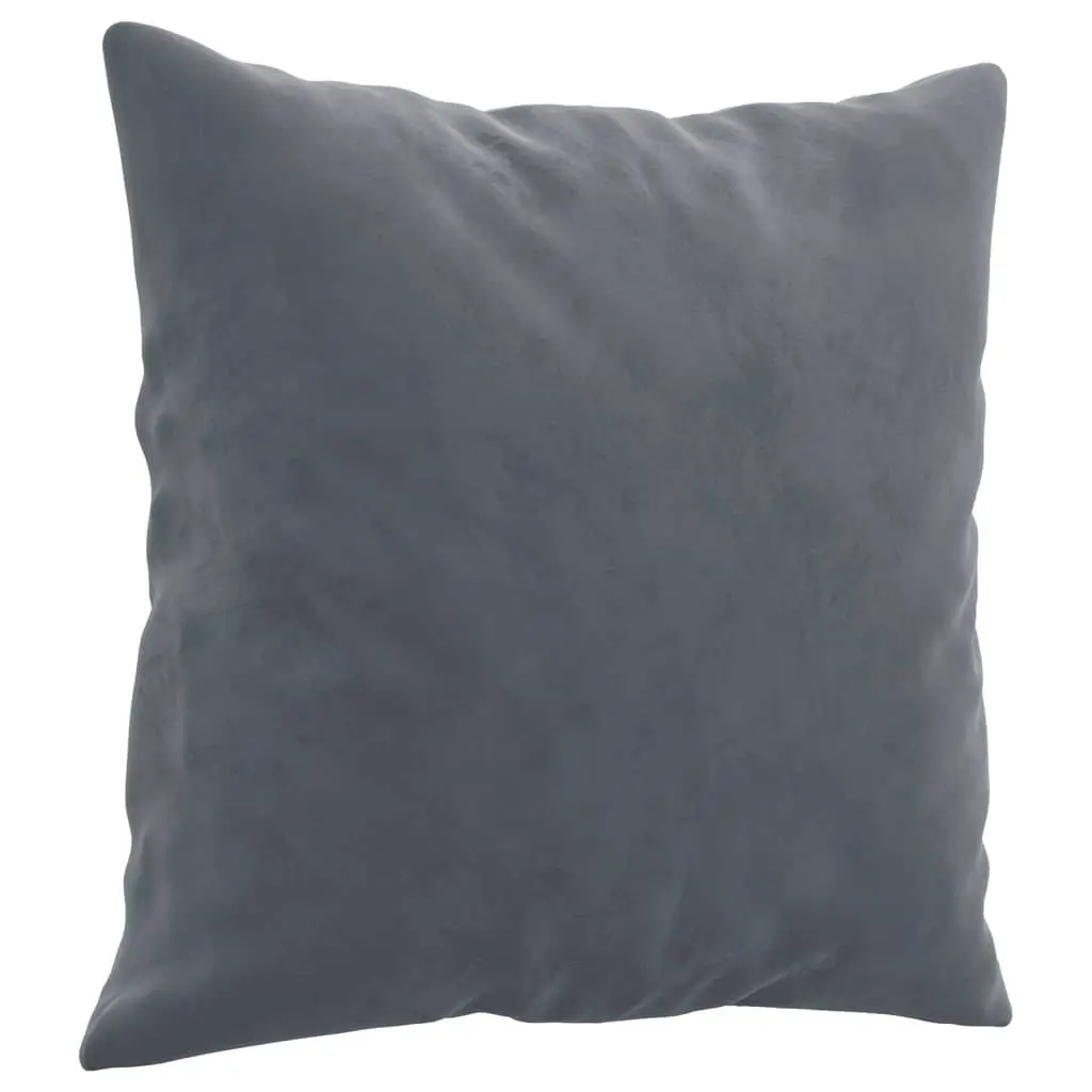 3 Piece Sofa Set with Footstool Throw Pillows Grey Velvet Living Room Furniture