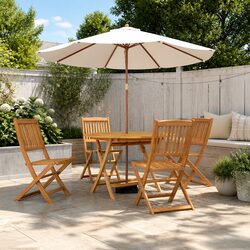 5 Piece Solid Acacia Wood Garden Dining Set