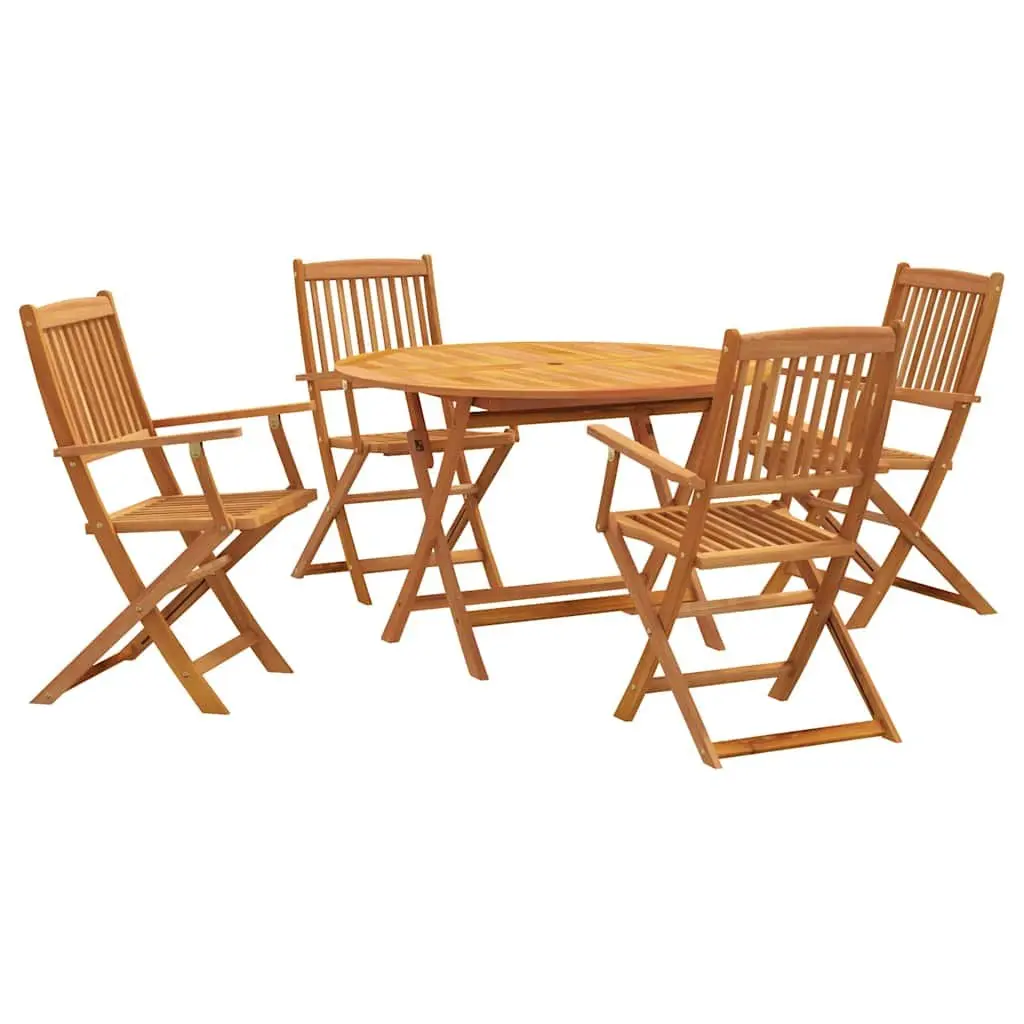 5 Piece Solid Acacia Wood Garden Dining Set