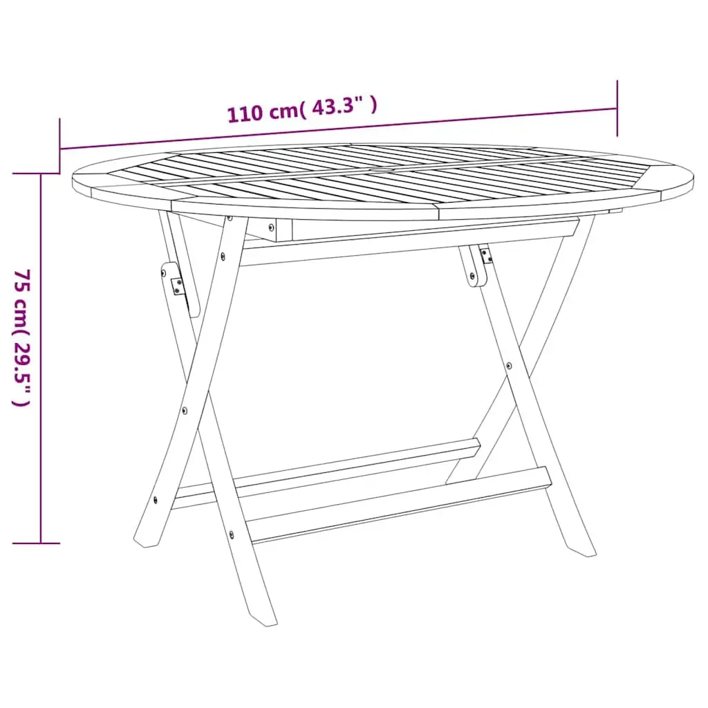 5 Piece Solid Acacia Wood Garden Dining Set