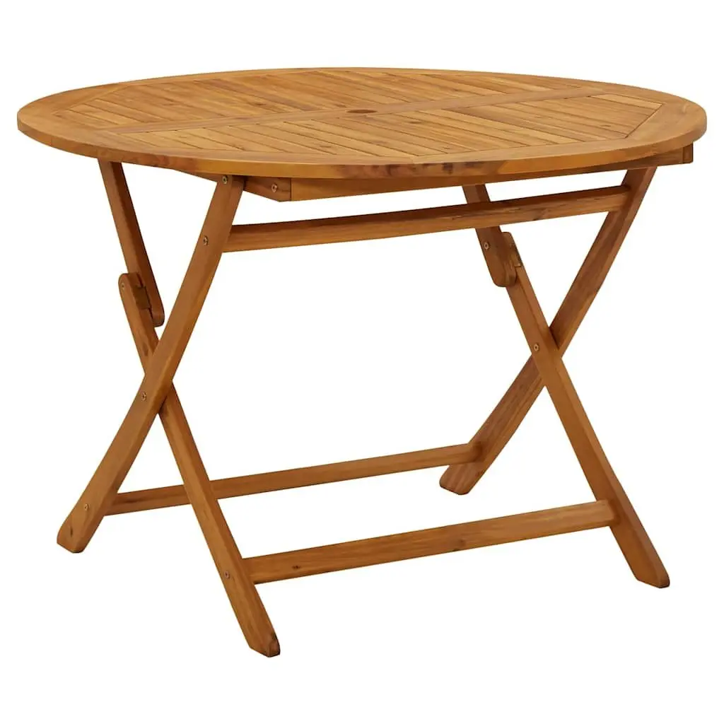 5 Piece Garden Dining Set Brown Solid Acacia Wood Outdoor Furniture Folding Table