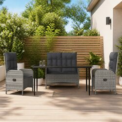 Outdoor Dining Set: 4-Piece Garden Furniture Set in Grey
