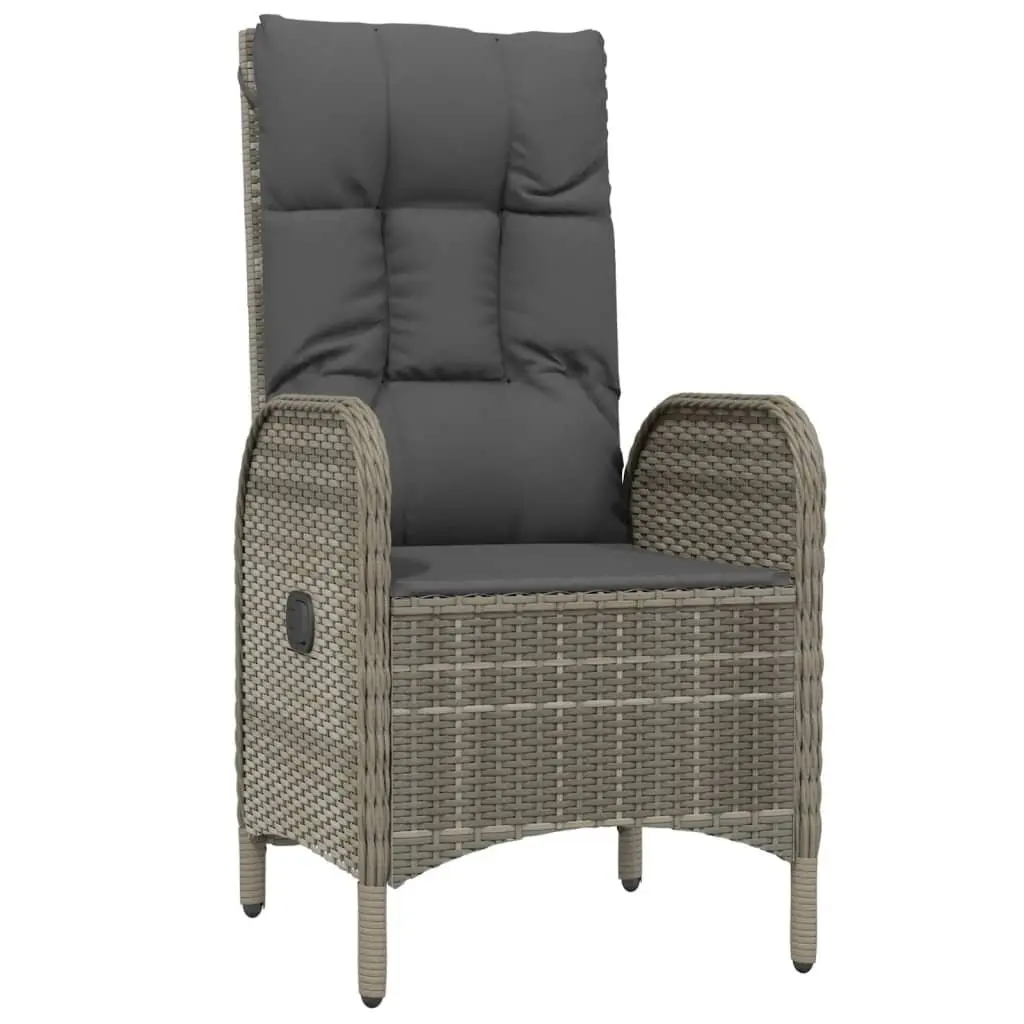 Garden Dining Set Grey 4 Piece Outdoor Furniture Poly Rattan Table Chairs Bench