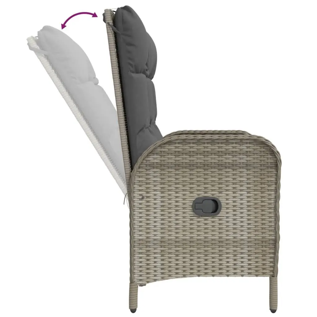 Garden Dining Set Grey 4 Piece Outdoor Furniture Poly Rattan Table Chairs Bench