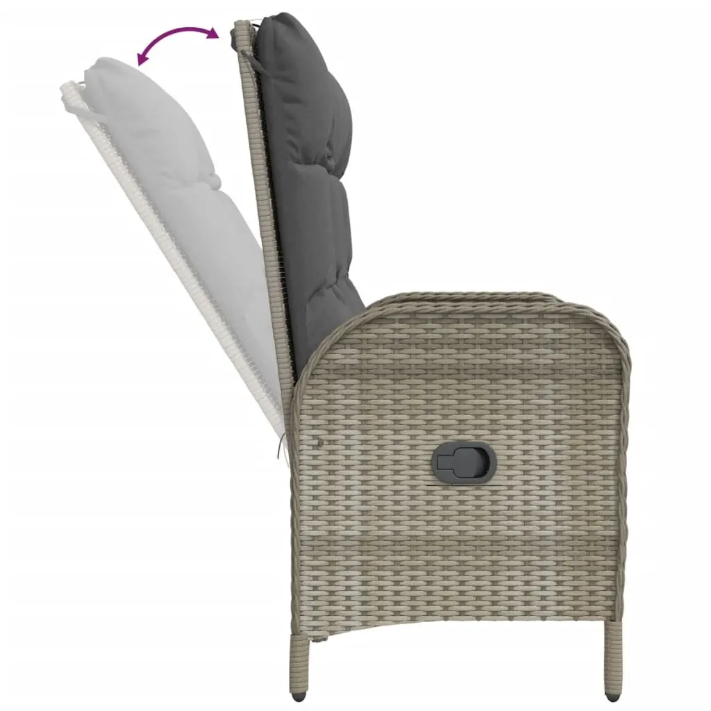 Garden Dining Set Grey 4 Piece Outdoor Furniture Poly Rattan Table Bench Chairs