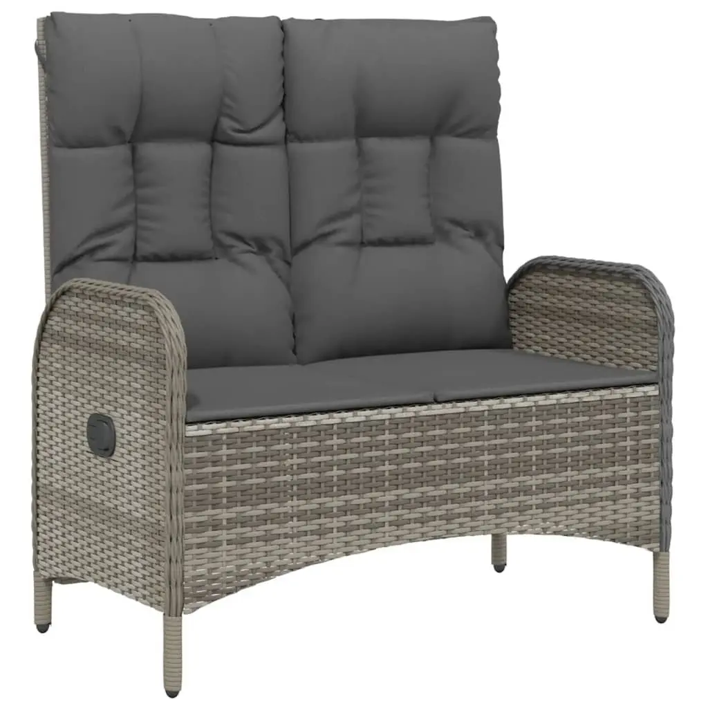 Garden Dining Set 2 Piece Outdoor Furniture Grey Poly Rattan with Cushions