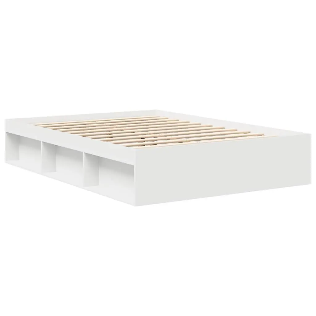 White Bed Frame 150x200 cm with Storage