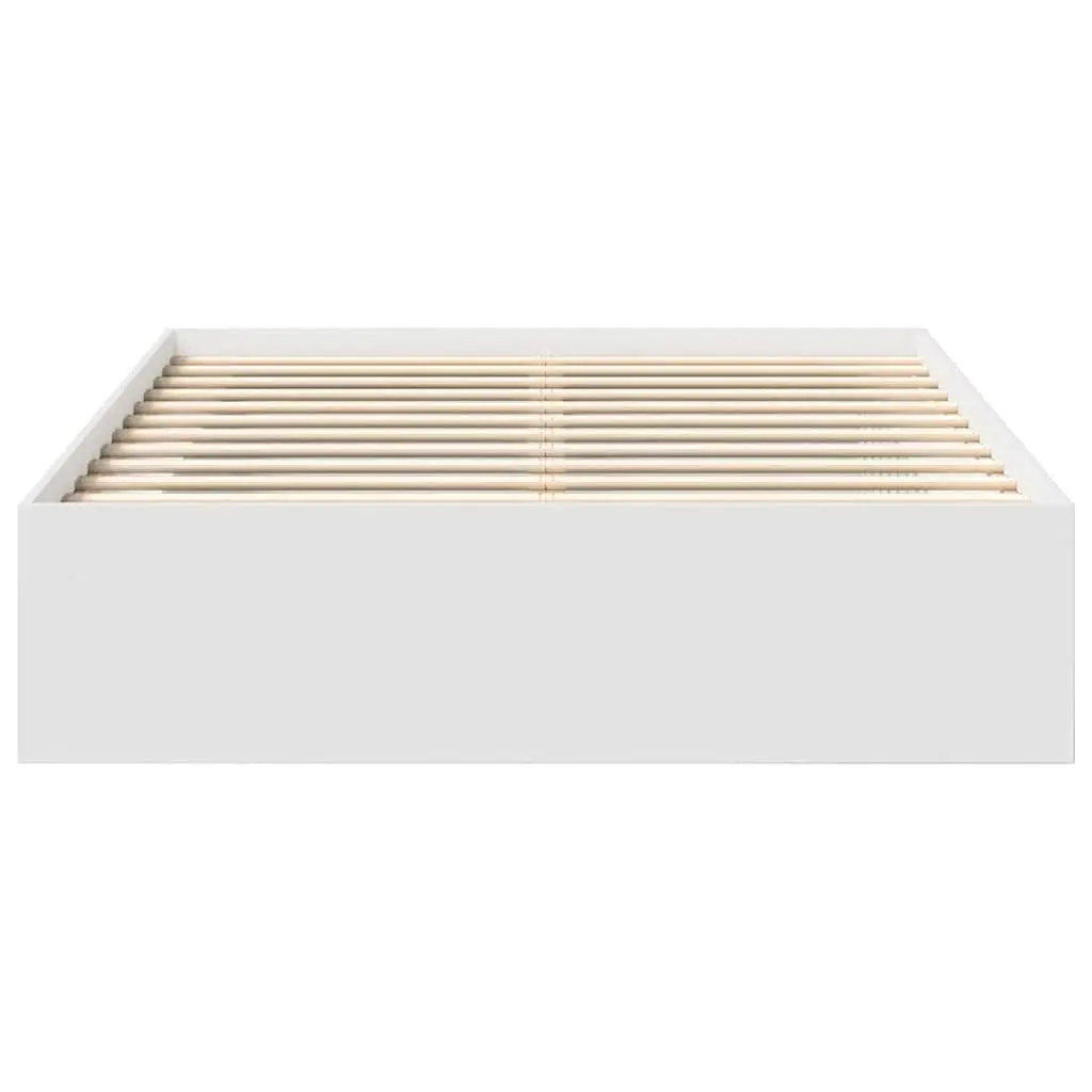 White Bed Frame 150x200 cm with Storage