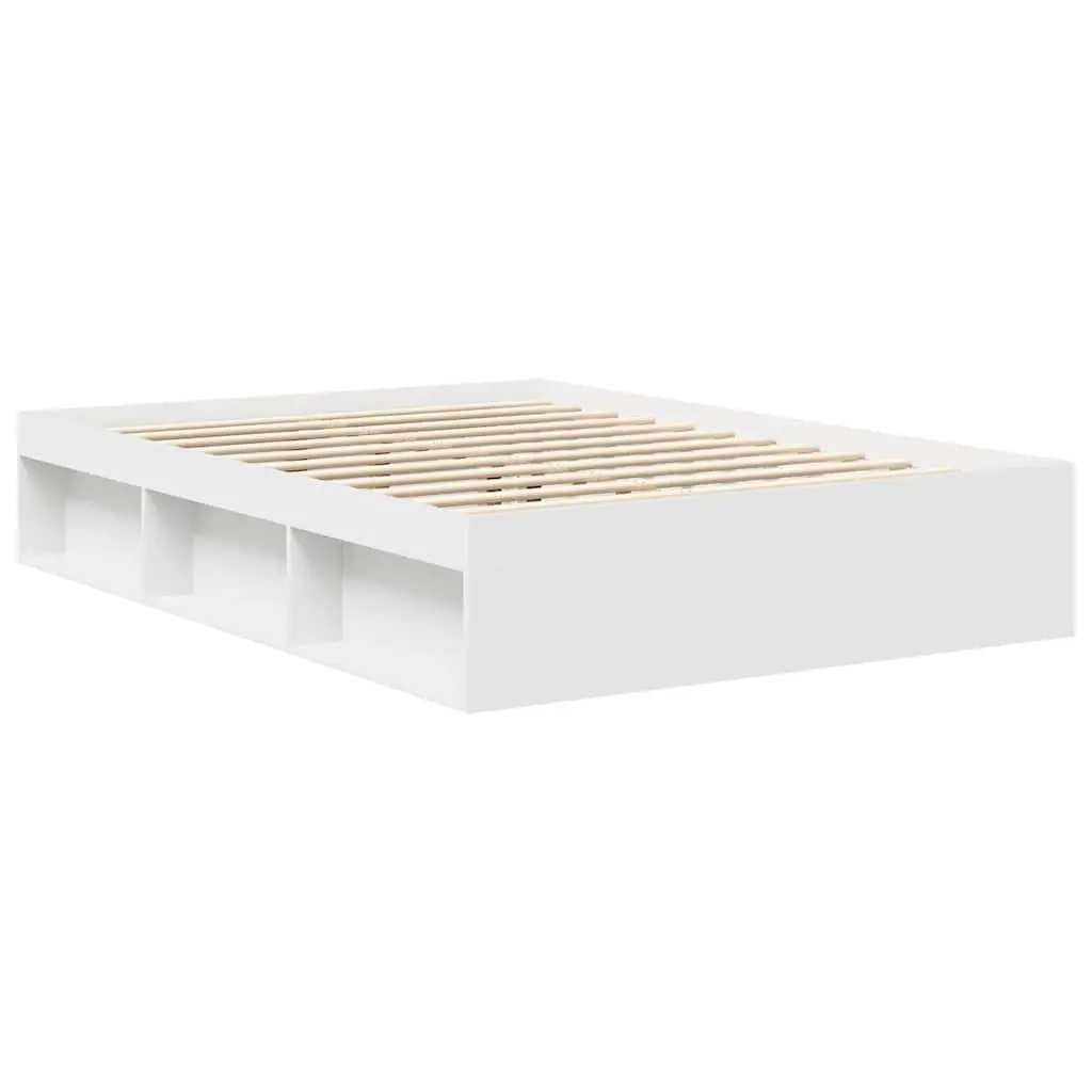 White Bed Frame 150x200 cm with Storage