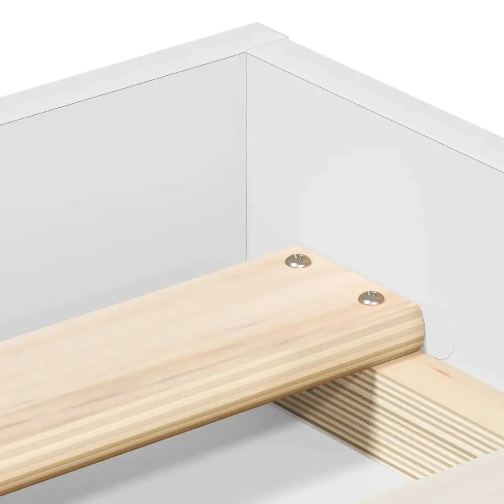 White Bed Frame 150x200 cm with Storage