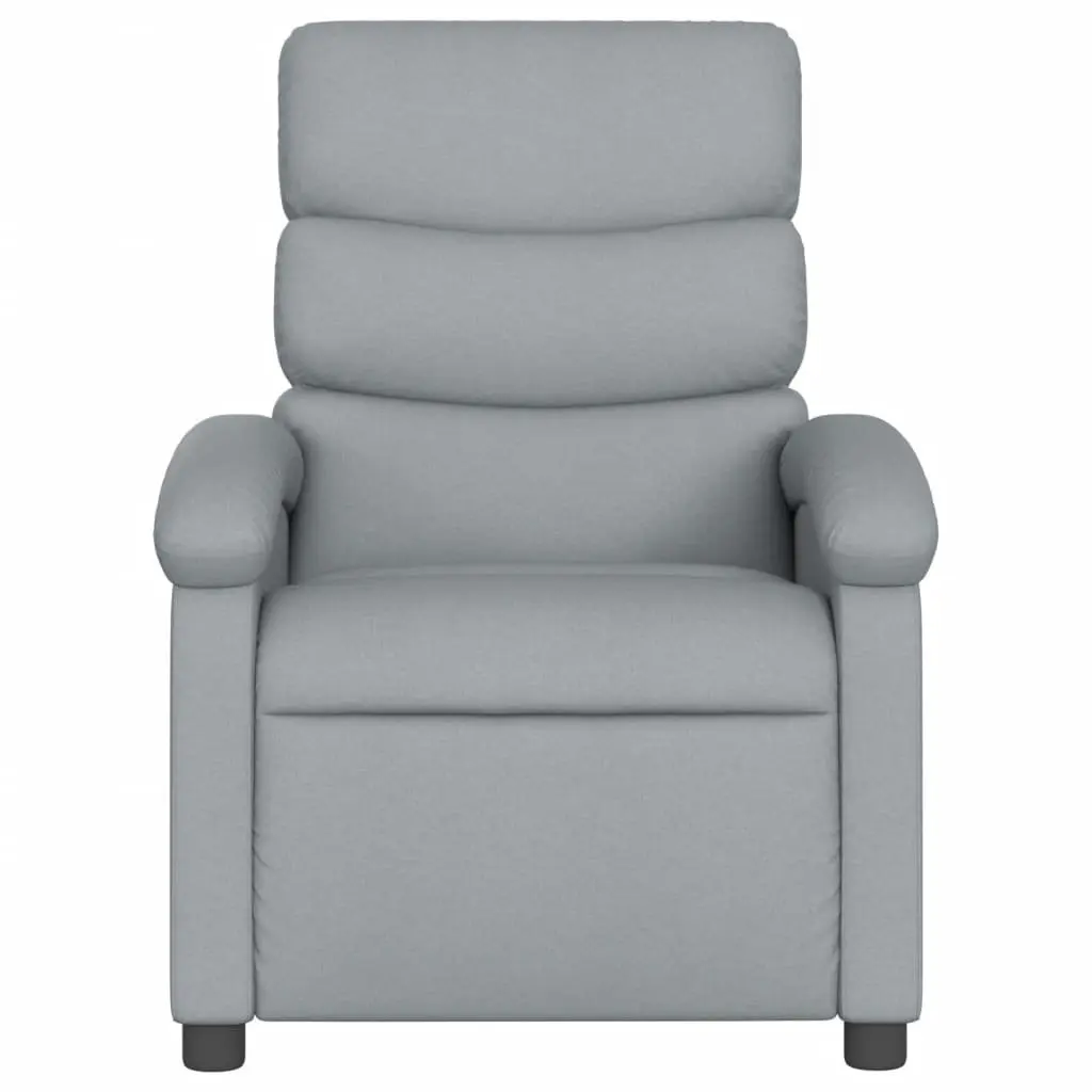 Electric Massage Recliner Chair Grey Fabric Adjustable Reclining 6 Massage Points