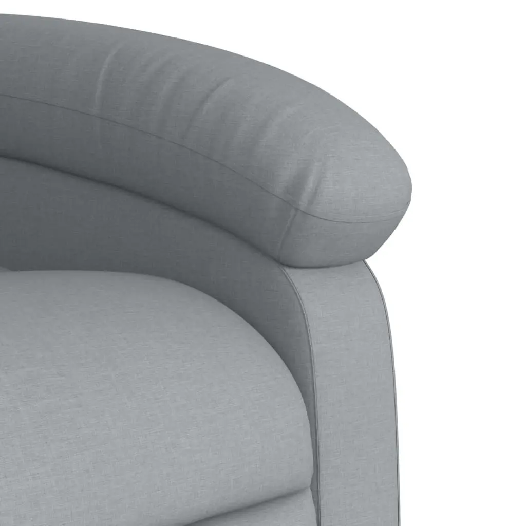 Electric Massage Recliner Chair Grey Fabric Adjustable Reclining 6 Massage Points
