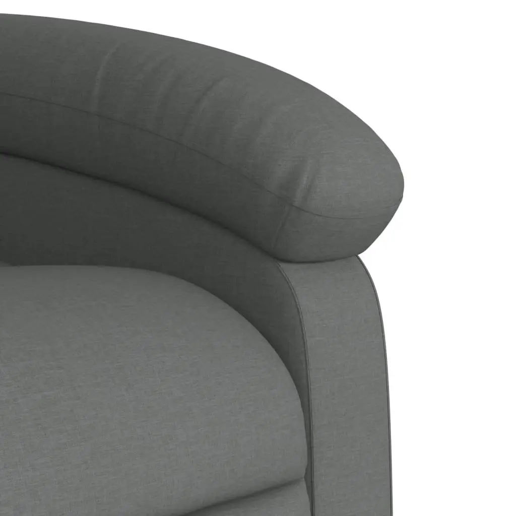 Electric Massage Recliner Chair Grey Fabric Power Lift Adjustable Functions