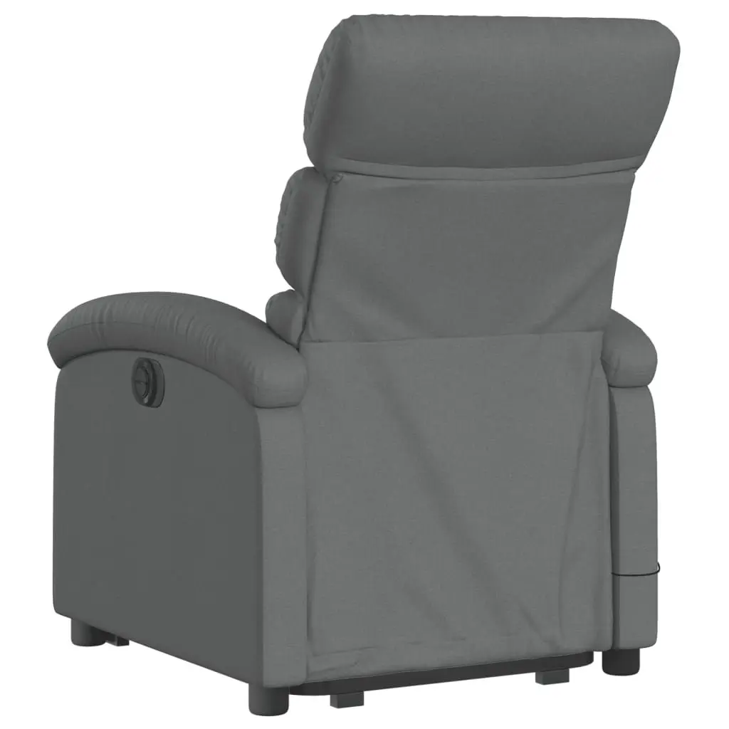 Electric Massage Recliner Chair Grey Fabric Power Lift Adjustable Functions