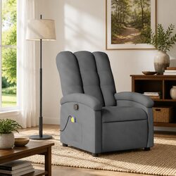 Grey Fabric Massage Recliner Chair with Vibration Points