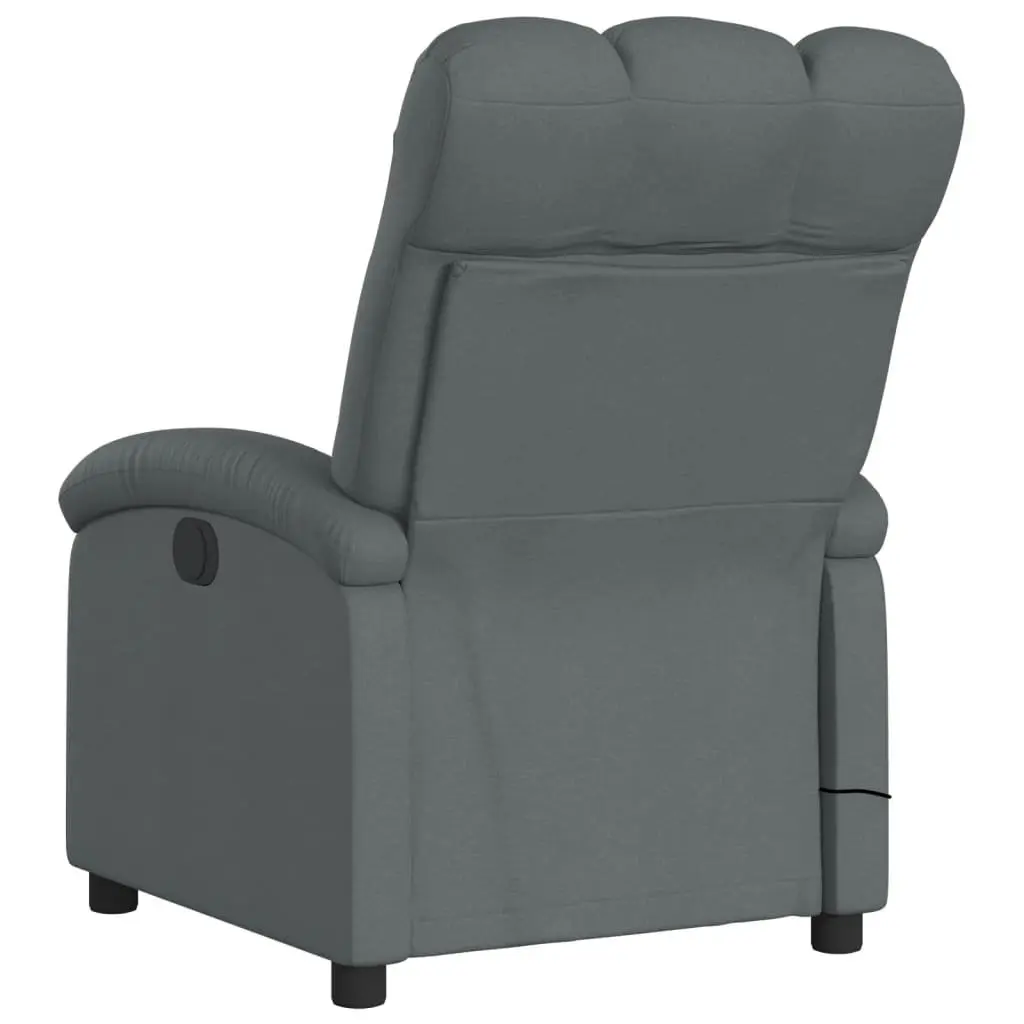 Massage Recliner Chair Grey Fabric Manual Reclining Armchair with 6 Vibration Points