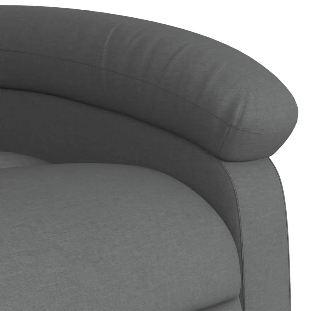 Massage Recliner Chair Grey Fabric Manual Reclining Armchair with 6 Vibration Points