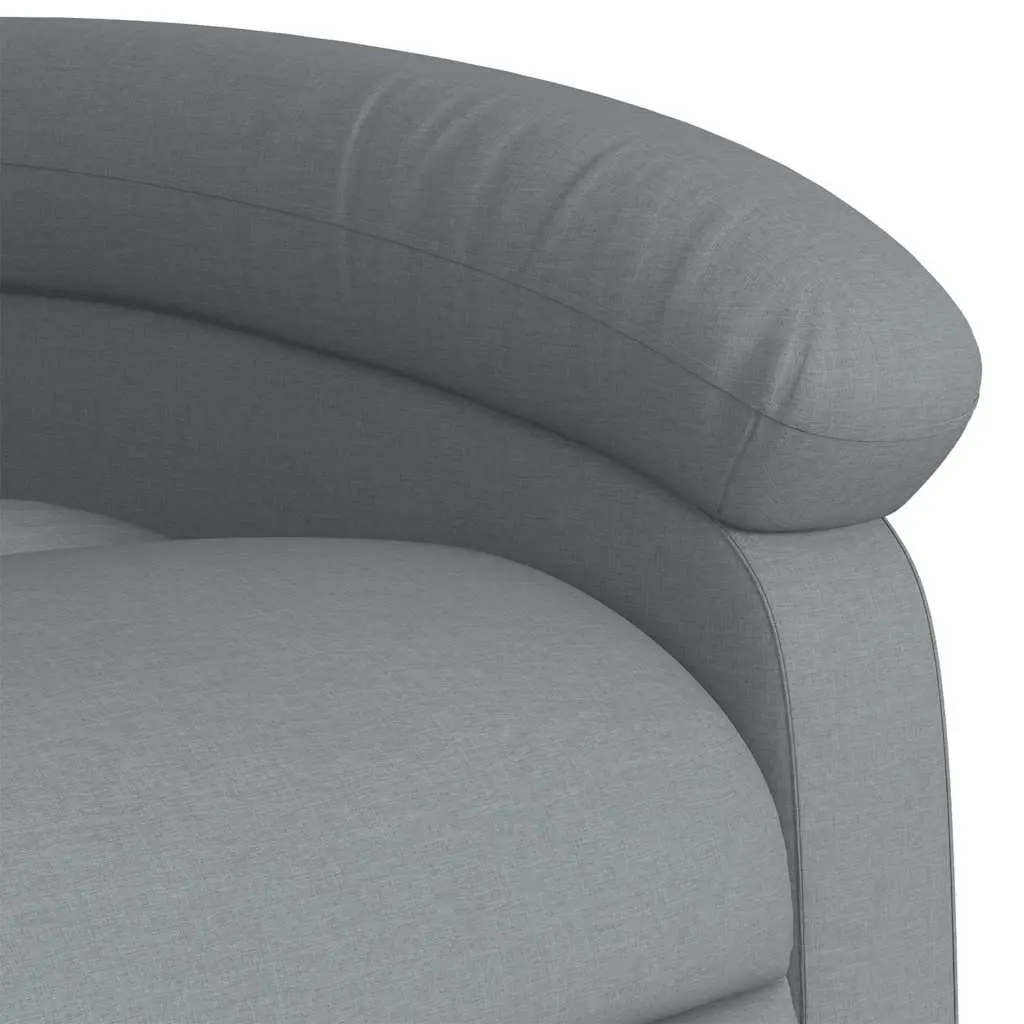 Electric Massage Chair Grey Fabric Stand Up Recliner with Power Lift Function and Manual Reclining