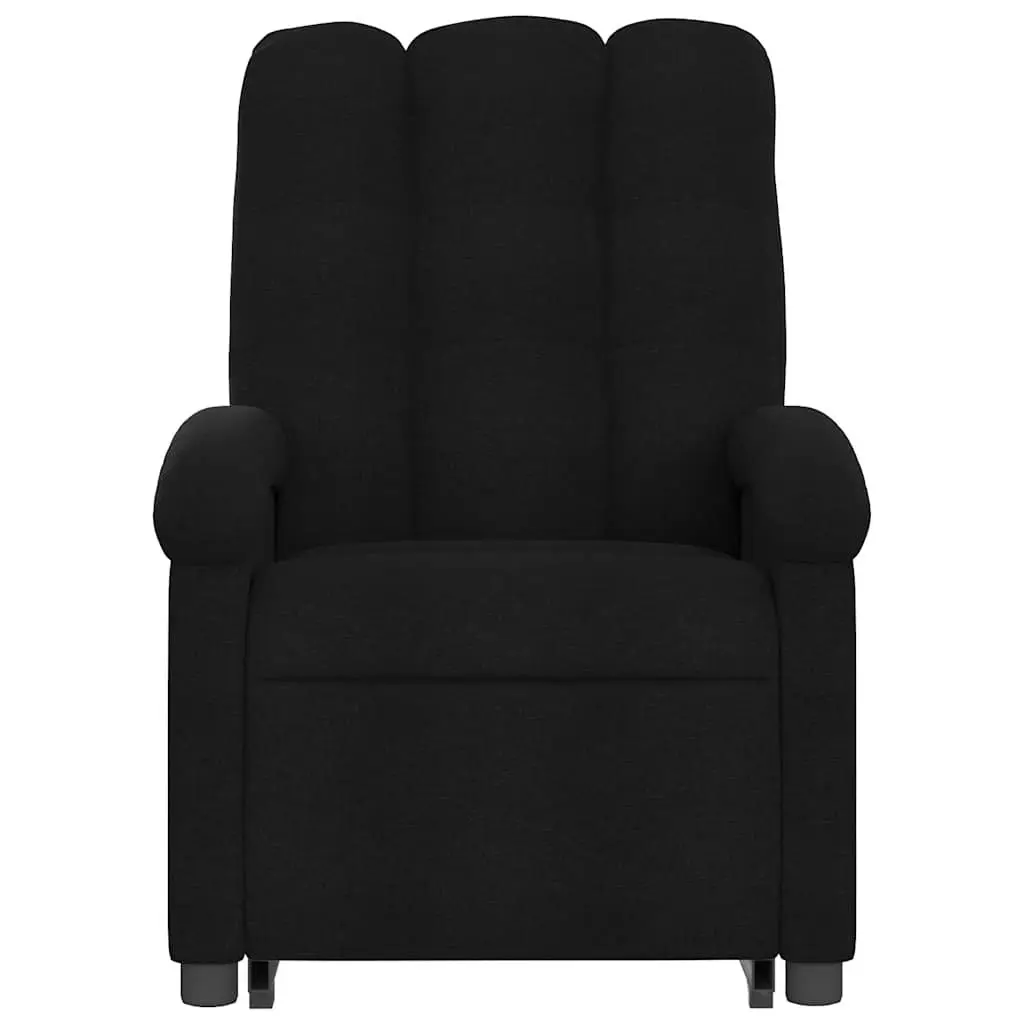 Electric Massage Recliner Chair Black Fabric Power Lift with Manual Reclining and Vibration Massage