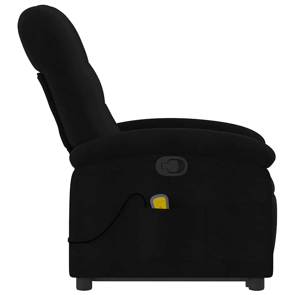 Electric Massage Recliner Chair Black Fabric Power Lift with Manual Reclining and Vibration Massage