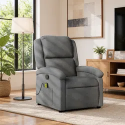 Efficient Grey Fabric Massage Recliner with 6 Massage Points