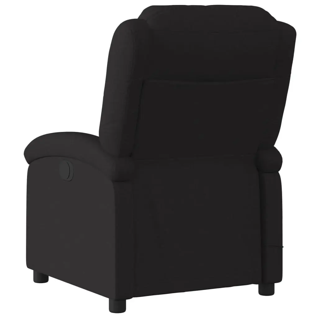 Recliner Chair Fabric Black Manual Adjustable Footrest 6 Massage Points Vibration