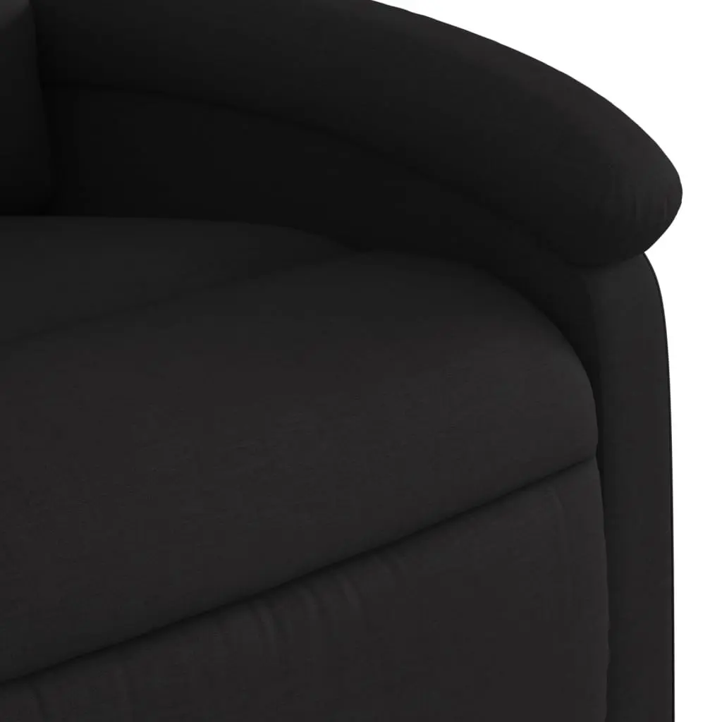 Recliner Chair Fabric Black Manual Adjustable Footrest 6 Massage Points Vibration