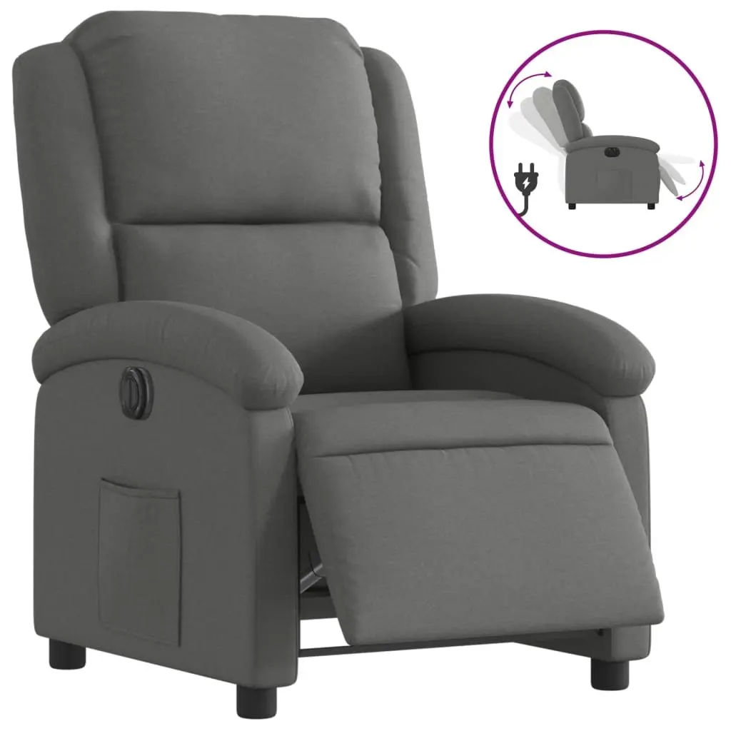 Grey Electric Recliner Chair with Easy Reclining