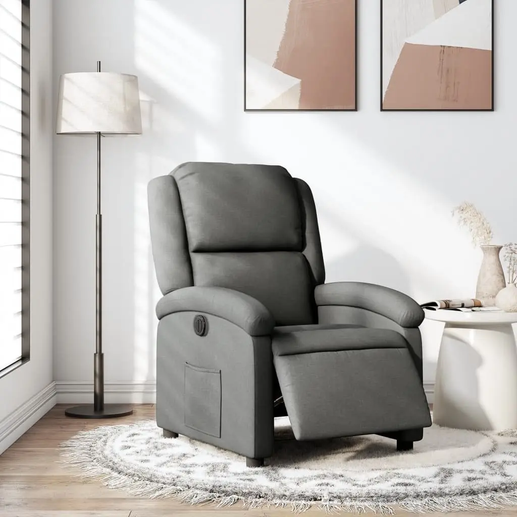 Grey Electric Recliner Chair with Easy Reclining