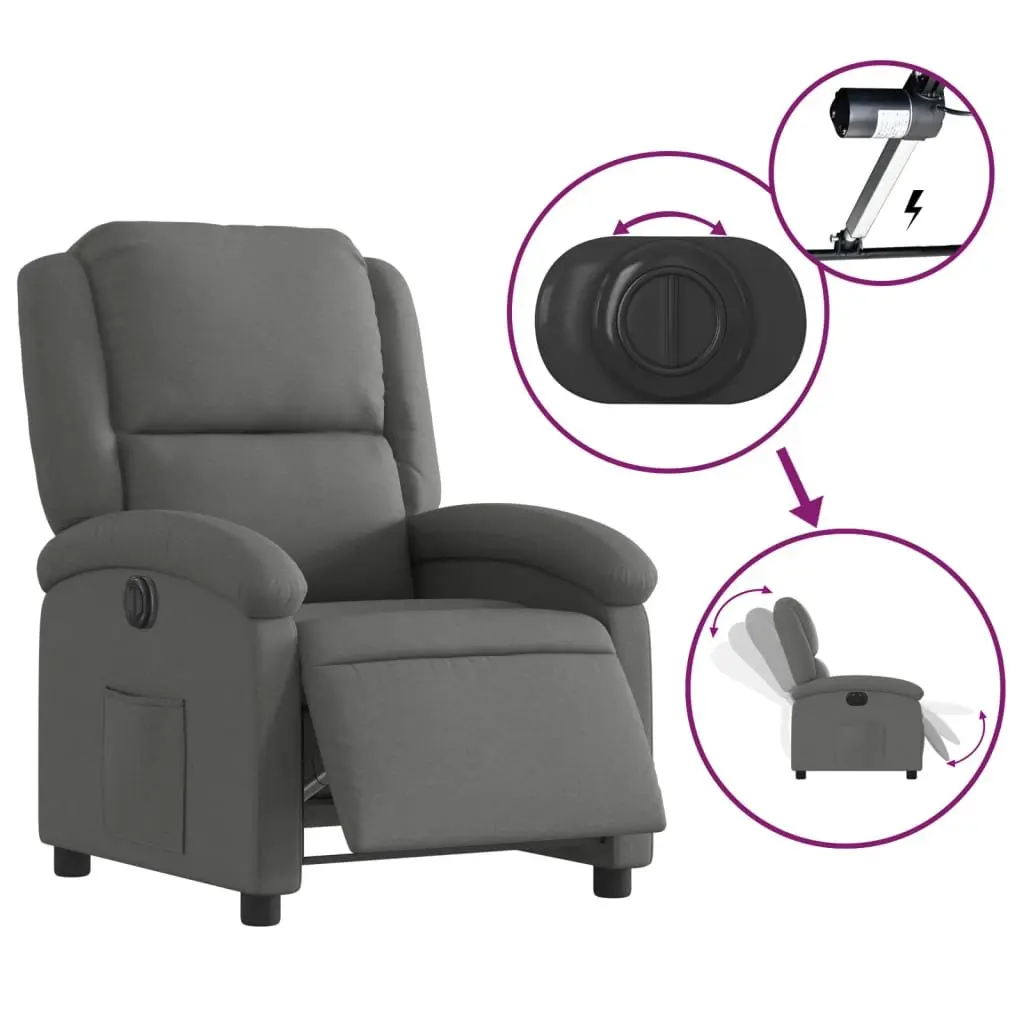 Grey Electric Recliner Chair with Easy Reclining