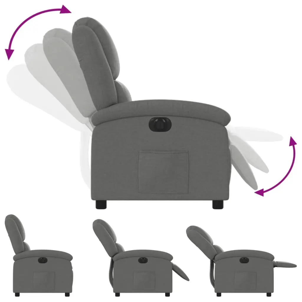 Grey Electric Recliner Chair with Easy Reclining