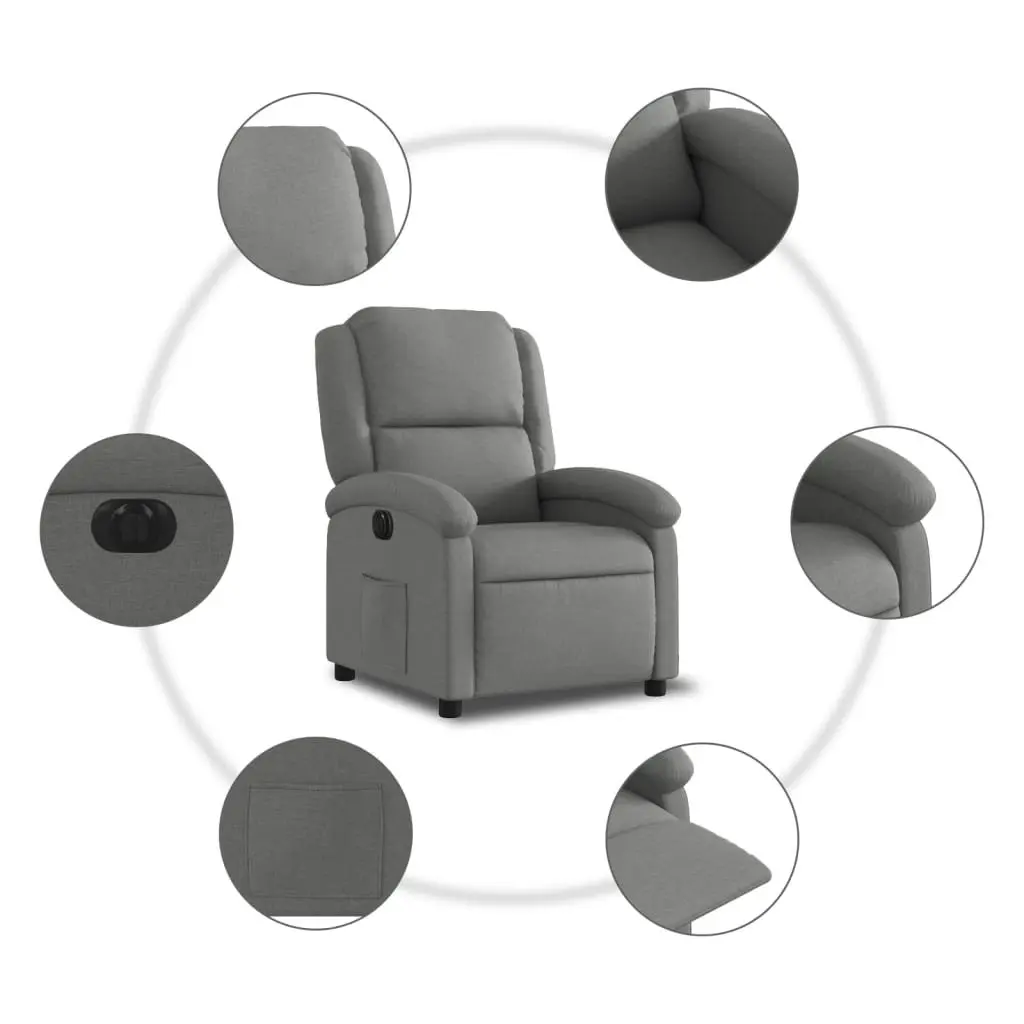 Grey Electric Recliner Chair with Easy Reclining