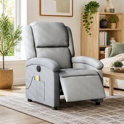 Compact Electric Massage Recliner Chair in Grey