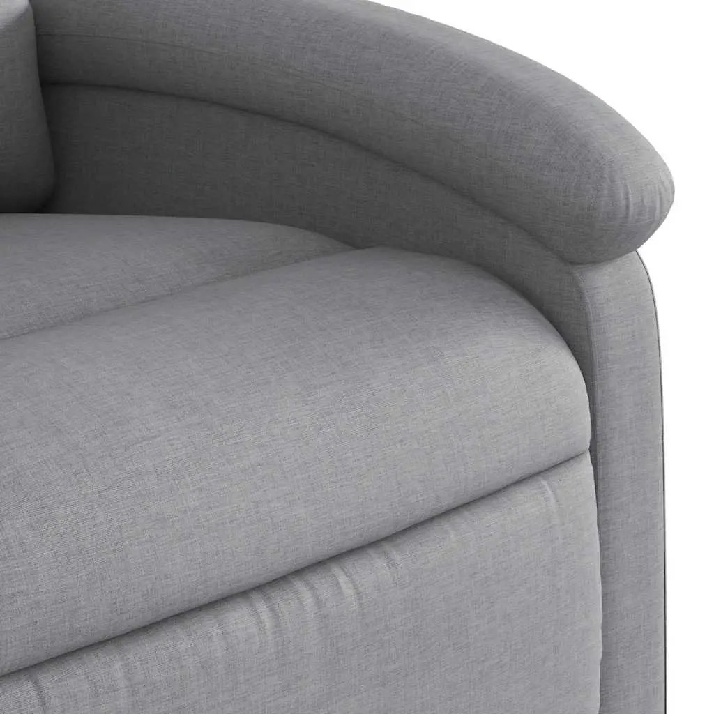 Recliner Chair Light Grey Fabric Power Lift Electric Function Manual Reclining