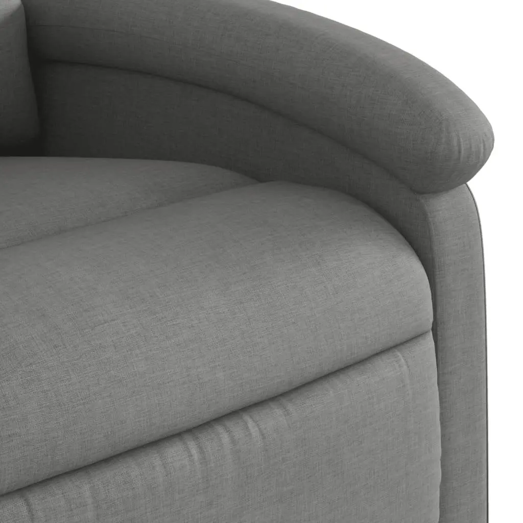 Stand Up Recliner Chair Dark Grey Fabric Power Lift Electric Motor Manual