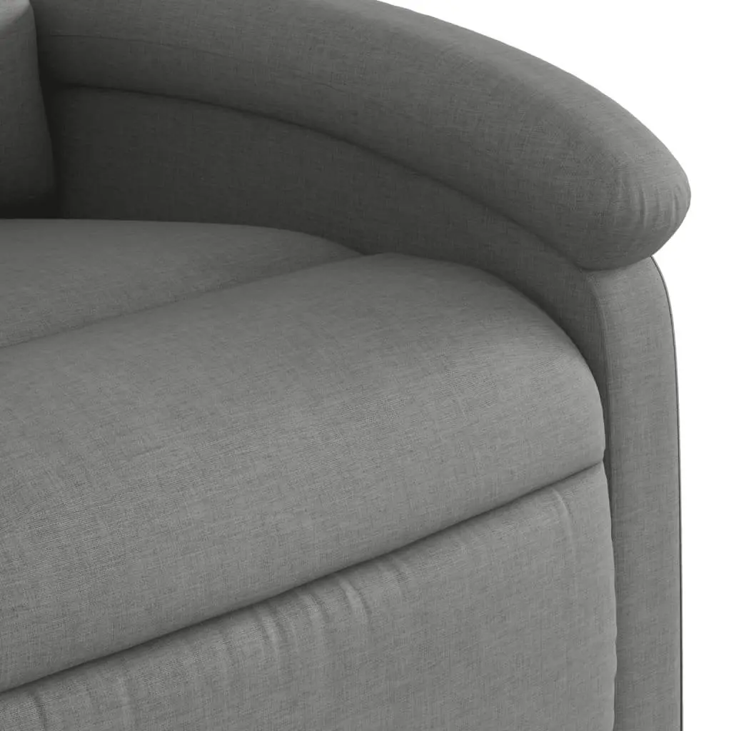 Electric Massage Chair Grey Fabric Stand Up Recliner with Power Lift Function and Vibration Massage