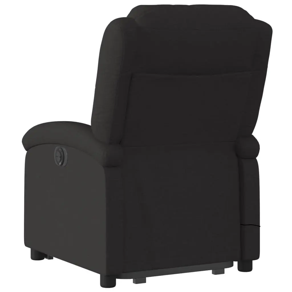 Electric Massage Recliner Chair Black Fabric Power Lift 135 Degrees Vibration Massage