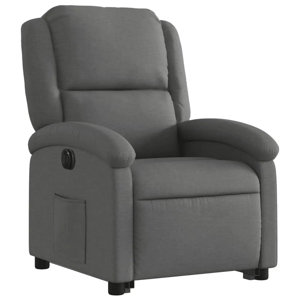Electric Recliner Chair Grey Fabric Power Lift Adjustable Footrest