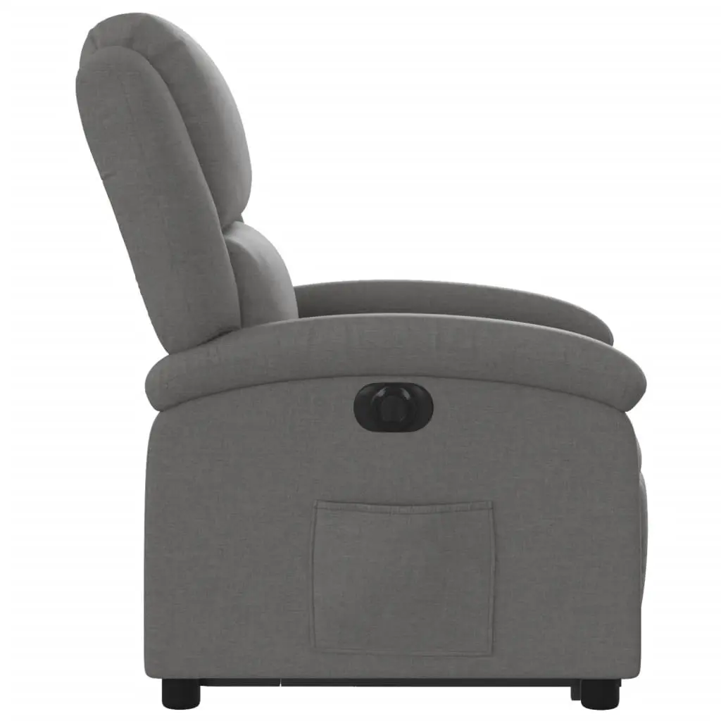 Electric Recliner Chair Grey Fabric Power Lift Adjustable Footrest